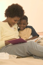 mom & son reading