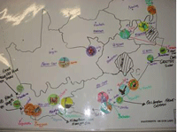 Footprints in Afrikaans - South African map