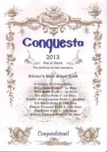 Conquesta Results 2013