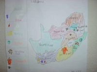 Footprints in Afrikaans - South African map