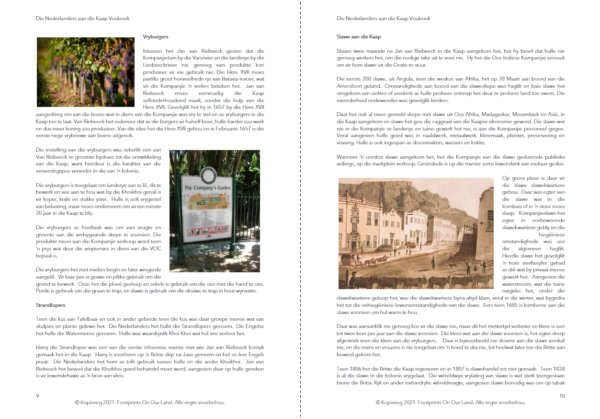 Sample page of Die Nederlanders SA history lapbook