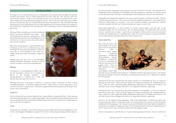 Sample pages from Die San van Afrika lapbook