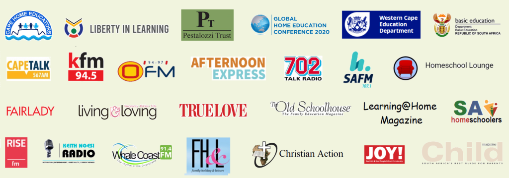 South African homeschooling organisations logos and media organisations