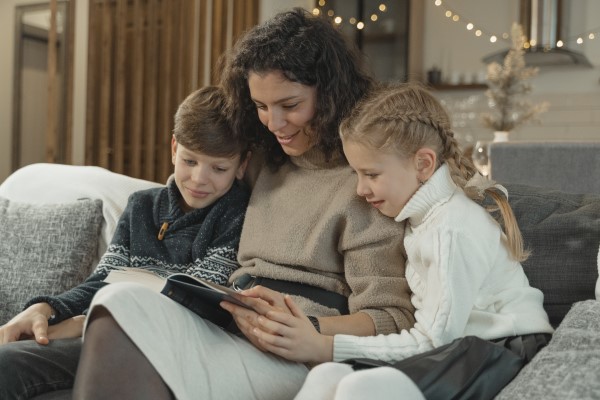 South African homeschool family reading together