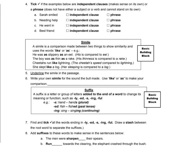Advanced Language Arts sample page 2