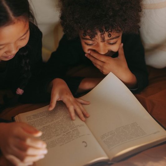 Children reading stories