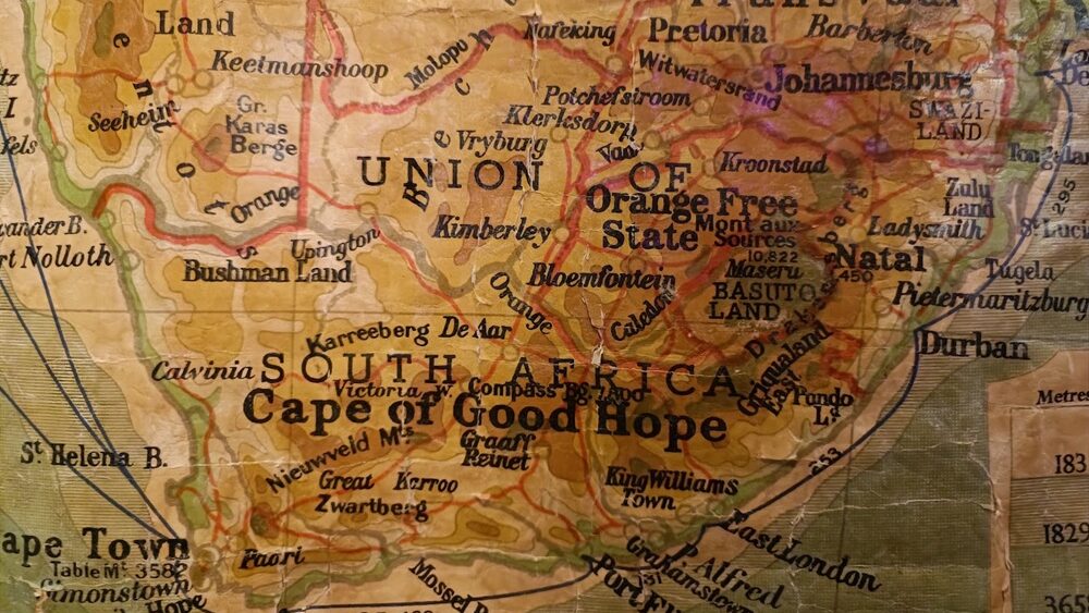Vintage map of South Africa